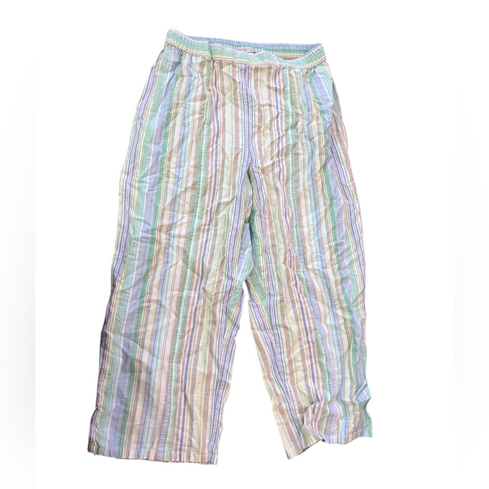 Cathy Daniels Pastel Striped Capris - Mint, Lavender, Peach